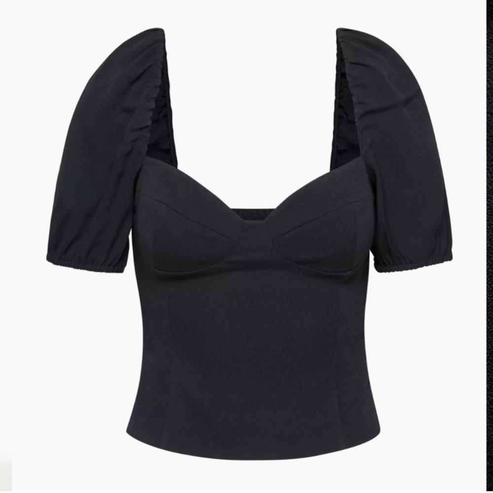 Aritzia Wilfred Novella Blouse Black Shortsleeve 2XL